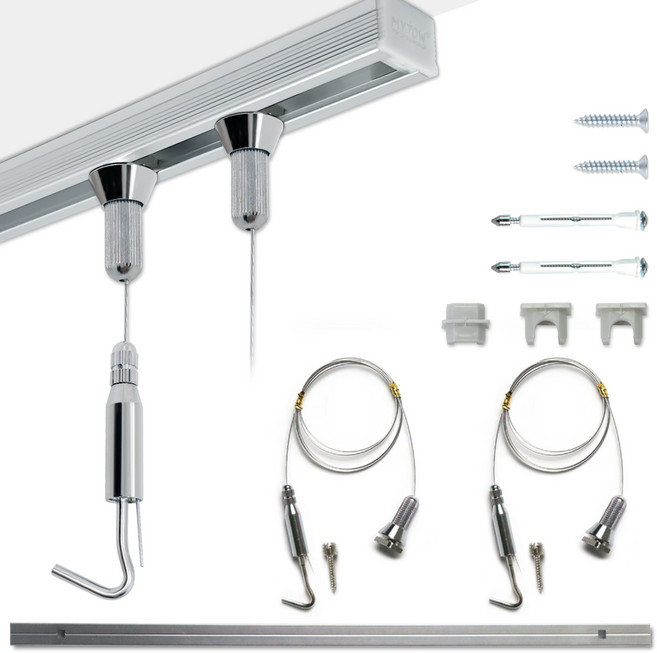 마이토우 프리미엄 레일 액자걸이 세트 5종 스마트 연장 레일 5색상 추가 액자걸이 4색상, 실버, 택1. 50cm 액자레일세트 (레일50cm+걸이2개), 1세트