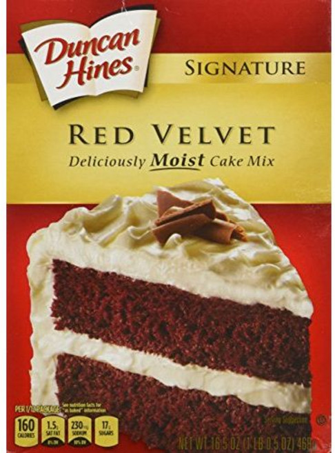 던컨 하인즈 시그니처 레드 벨벳 맛있게 촉촉한 케이크 믹스 Duncan Hines Signature Red Velvet Deliciously Moist Cake Mix 1 Lb., 빨간 벨벳, 16.5온스(3팩), 1개