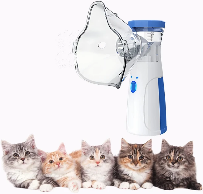 수의학 동물용 에어로졸 챔버 애완동물 천식 흡입기 스페이서 장치 고양이 개용 네뷸라이저, 02 Blue