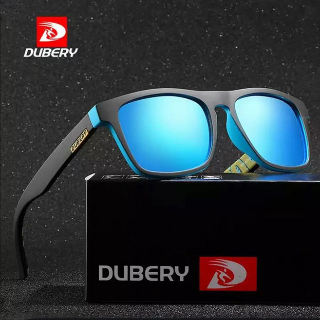 DUBERY D125 편광 미러 선글라스 낚시 야구 등산 스포츠 남녀공용, 2-BLACK BLUE/BLUE, 1개