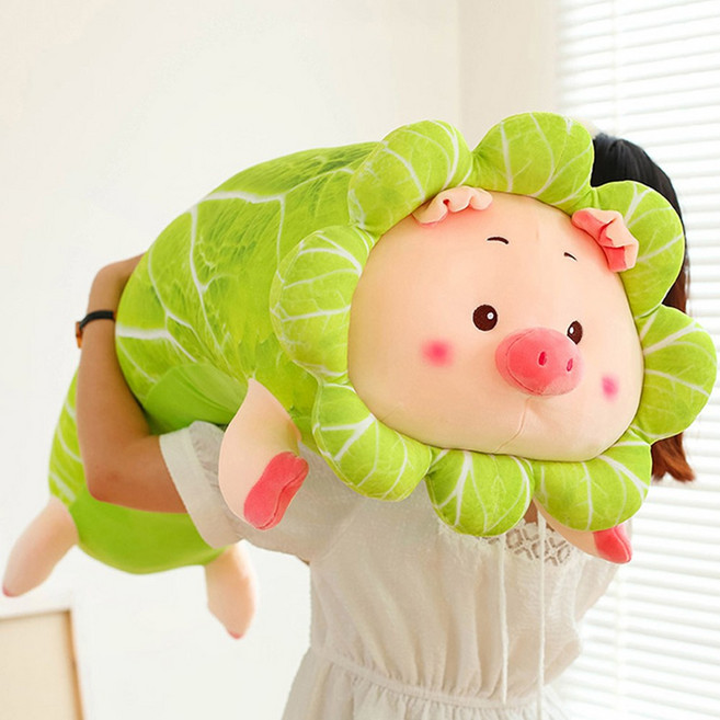 루시아이 배추보쌈 돼지 바디필로우 쿠션, 중형(100cm)