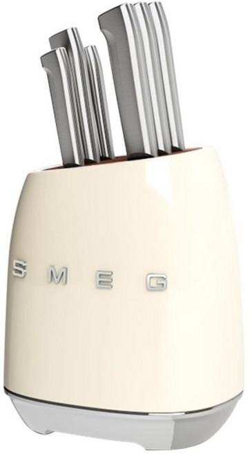 스메그 빈티지 레트로 결혼 집들이 신혼집 선물 칼꽂이 칼홀더 칼블럭 거치대 칼세트 SMEG, 1개, 아이보리