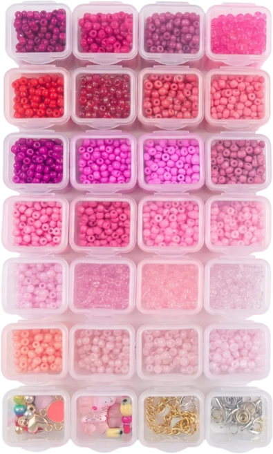 시온이네 DIY 비즈 공예 세트 목걸이 팔찌 만들기, 1개, 체리콕핑크