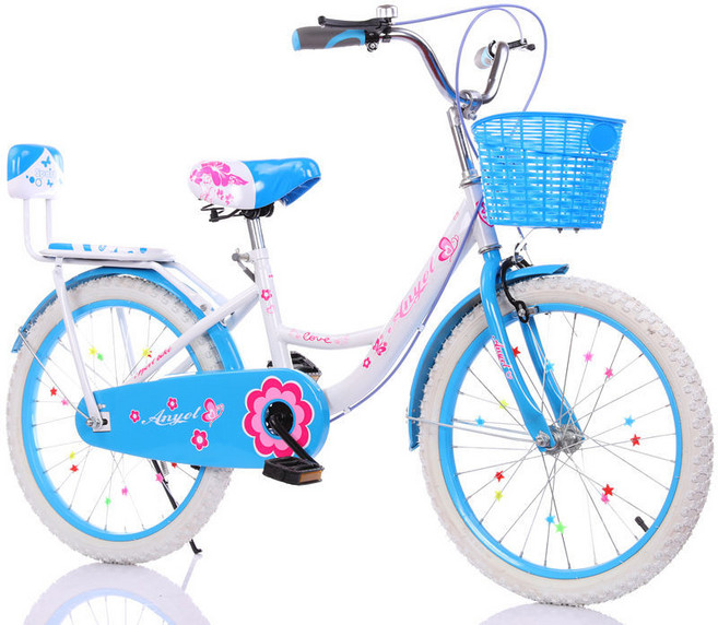 어린이 자전거 여아 10세 이상 3학년 초등학생 자전거 타기 20촌 22촌 어린이 자전거 발자전거, 블루 화이트 타이어 등받이_22인치적합135-155cm, 1개