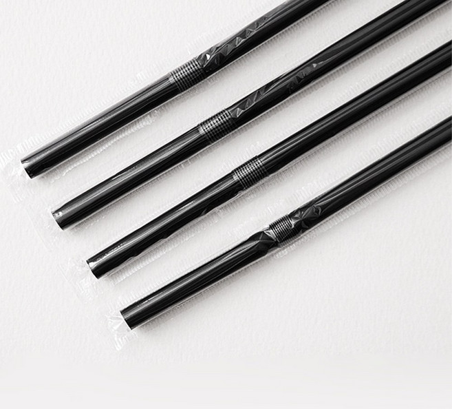 주름빨대 검정 25cm 개별포장 500개, 1개입