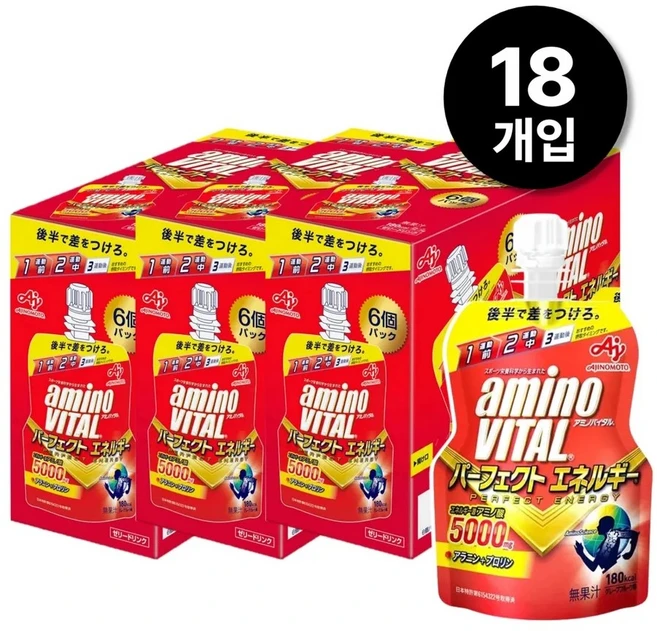 아미노바이탈5000 퍼펙트 에너지젤 드링크, 18개, 130g - 쿠팡