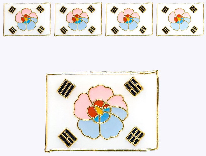 군인 뱃지 / 스퀘어 무궁화 태극기 뱃지 BG005 5P 세트