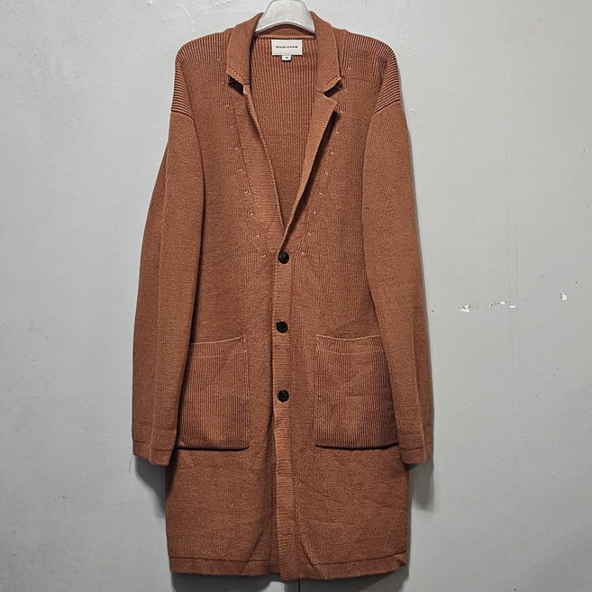 (구제) 솔리드옴므 면 나일론 카라넥 니트 롱 가디건/ 95/싹다구제