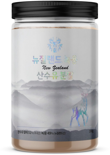 뉴질랜드 녹용 식품 최대함량 49% 고함량 가루 녹용 상대 산수유 혼합 분말, 1개, 200g