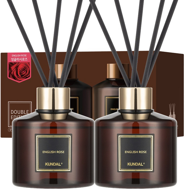 쿤달 퍼퓸 디퓨저 2개 + 섬유스틱 10개, 잉글리시로즈, 1개