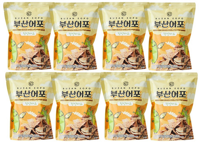 튀긴 시즈닝 부산어포 청양마요맛, 8개, 30g