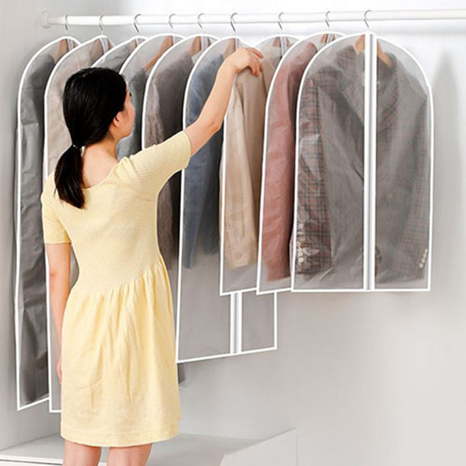 osshop 반 투명 지퍼형 옷커버, 8개, 1개입