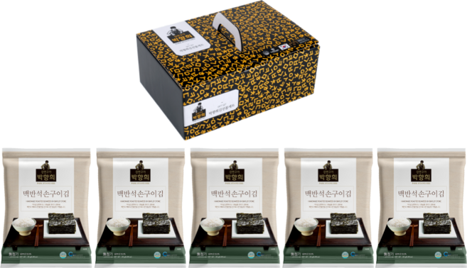 박향희김 명품수제김 선물세트 1호 맥반석 손구이김 22.5g x 5봉, 2박스