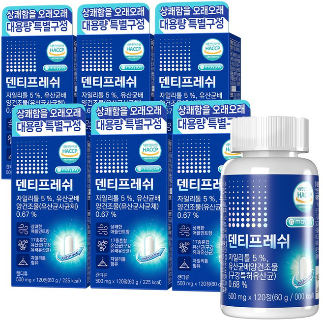 구강유산균 덴티프레쉬 메이제이, 6개, 120회분