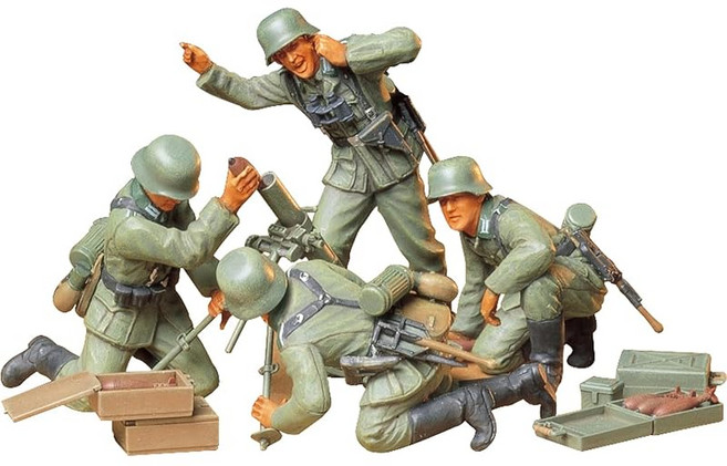 타미야 1/35 밀리터리 미니어처 시리즈 No.193 독일 육군 보병 박격포 팀 세트 플라모델 35193