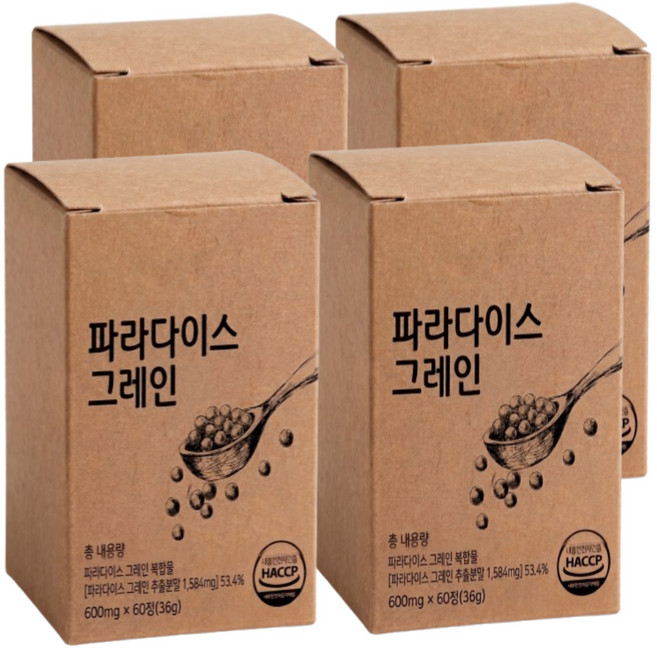 파라다이스 그레인 그래인 버닝 S HACCP 식약청인증 에이치딜리버리, 4박스, 60정