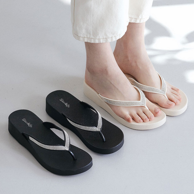 스타앤코 큐빅 여름 여성 쪼리 통굽