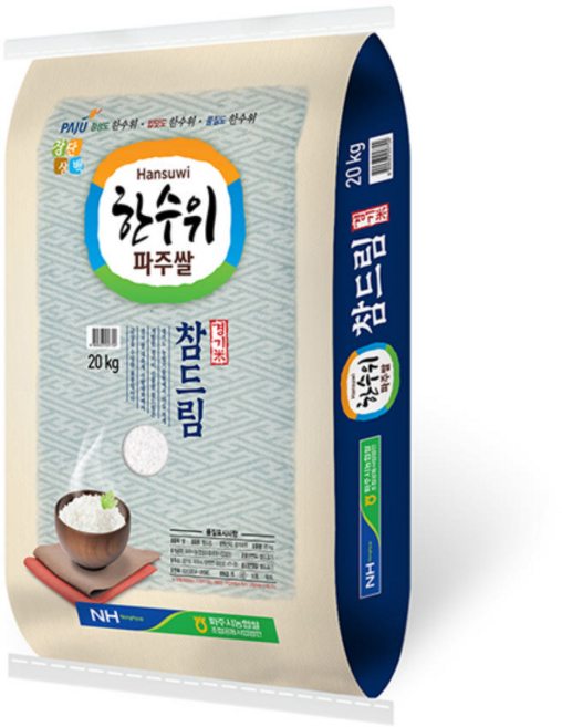 파주시농협쌀 2025년산 한수위파주쌀 참드림, 20kg, 3개