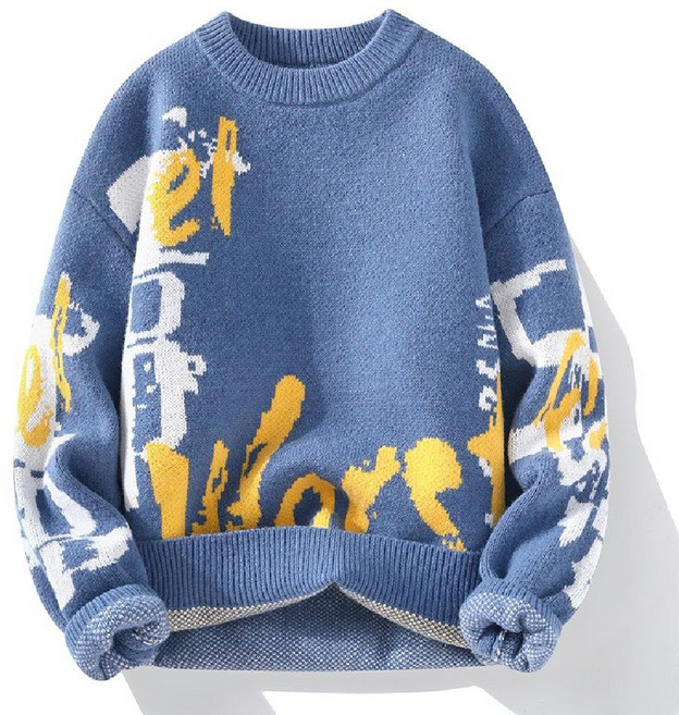 KAQIA 남성 니트 패션 긴팔 라운드 루즈핏 남성스웨터 MR2001