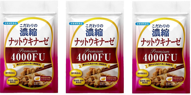 Premium 4000FU 일본 나토키나제 낫또 나또 210캡슐 30일분 3개 세트, 210정, 1개