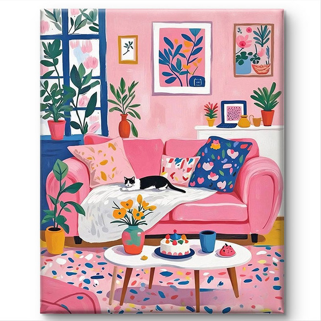 서은이네 캔버스형 보석십자수 DIY 키트 비즈 십자수 액자형 40x50cm, MA06, 1세트