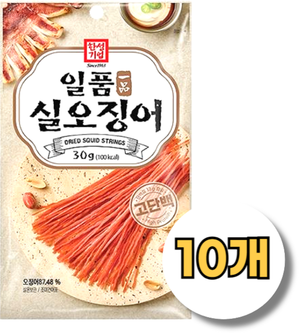 5분마켓 한성 일품실오징어, 10개, 30g