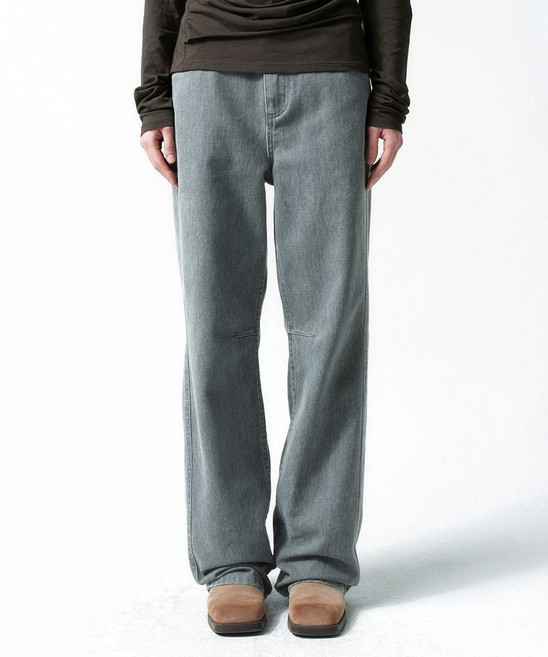 인사일런스 INSILENCE WOMEN 커브드 카치온 데님 BLUE GREY
