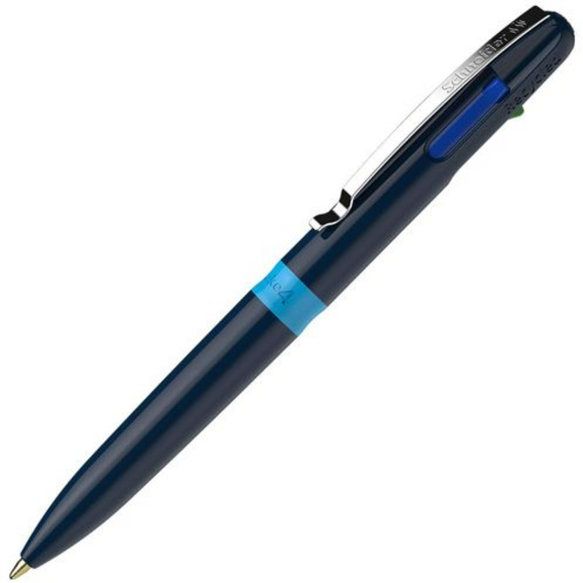 슈나이더 Schneider 4색 볼펜 테이크 4 TAKE4 M 중자 본체 칼라다크 블루 잉크