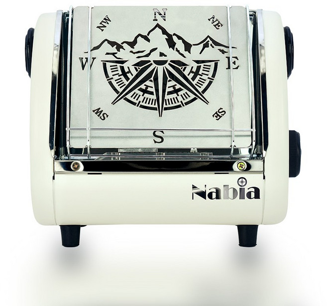 컴퍼스 플레임 불멍 캠핑용 부탄가스 소형 작은 히터 난로, 아이보리