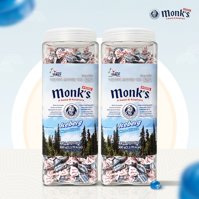 Monks 아이스버그 캔디, 300g, 2개