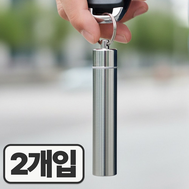 포미온 휴대용 재떨이 냄새 차단 밀폐 재털이 차량용, 2개, 실버