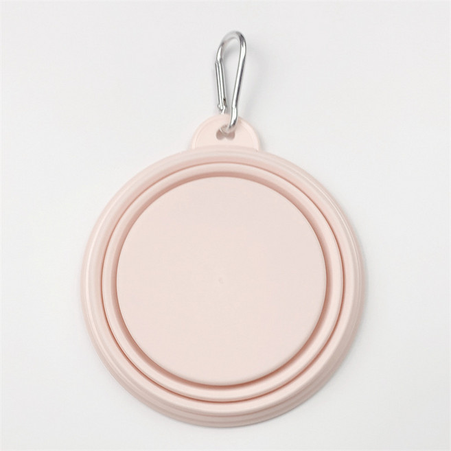 阿牛寵物 寵物折疊碗 附登山扣, 粉色摺疊碗, 1個