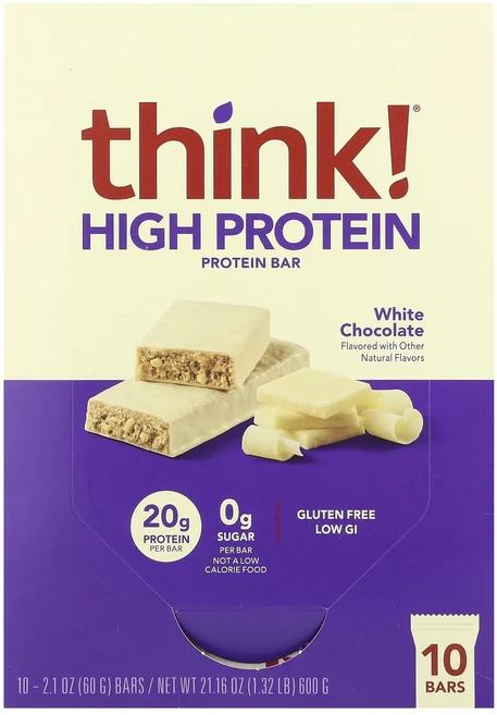 지금 곧 품절됩니다 Think 하이 프로틴 바 화이트 초콜릿 10 개입 각 60 g(2.1 oz) 서둘러주시면 감사하겠습니다, Think하이프로틴바화이트초콜릿10개입각60g21oz, 60g - 쿠팡