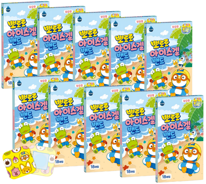 뽀로로 아이스겔 밴드 보습형 18p, 18개입, 10개