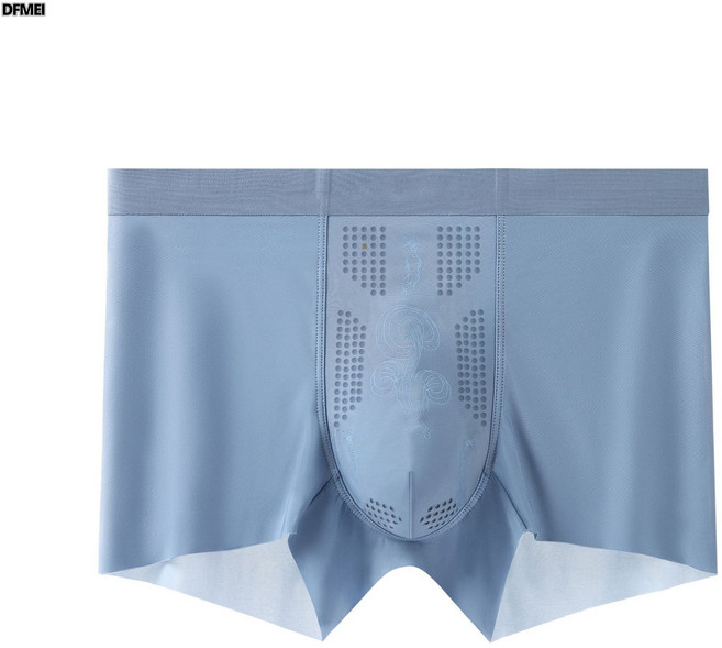 QRU 草本靈芝加人蔘加桑蠶絲加託瑪琳按摩顆粒加透氣網孔冰絲男士內褲