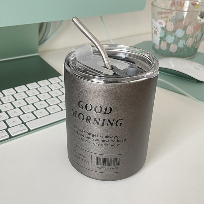 도토로 그레이시티 보온보냉 빨대 텀블러(320ml), 1개