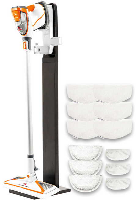 비쎌 슬림 스팀청소기 FULL 패키지 (정품걸레 12P+거치대 구성), 화이트오렌지