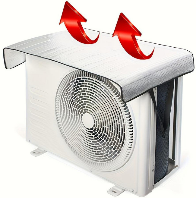 자외선 차단 방수 실외기 보호 커버 먼지 방지 외부 에어컨 덮개, 실버