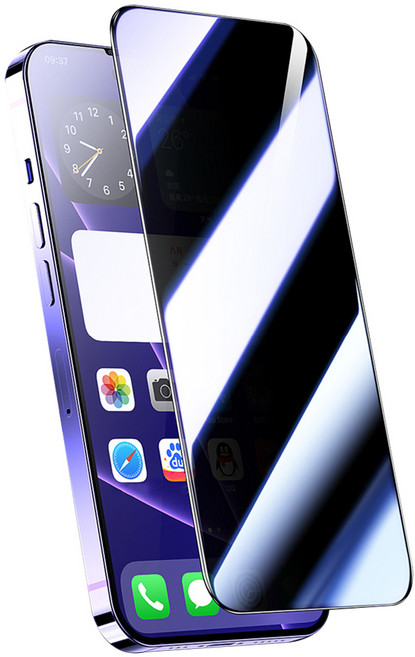 사생활 보호 강화유리 풀커버 프라이버시 휴대폰 액정보호필름, 애플, 아이폰15