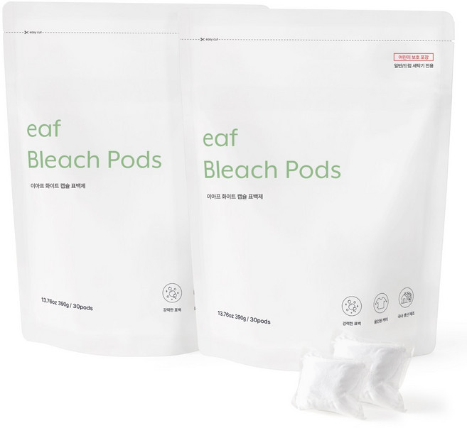 이아프 캡슐표백제 산소계 과탄산소다 흰옷세탁, 60개, 13g