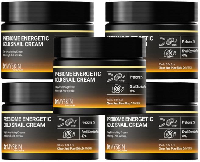 프리바이옴 골드 스네일크림 90ml / 대용량 달팽이크림/올인원 영양/수분/보습/미백/탄력크림/, 5개