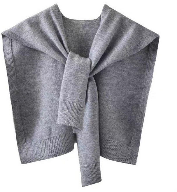 데일리픽쳐 여성용 간절기 페이크 가디건 니트 어깨 숄 머플러