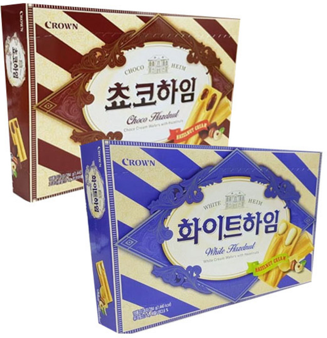 크라운 초코하임 284g x 2 화이트하임 284g x 2, 1세트