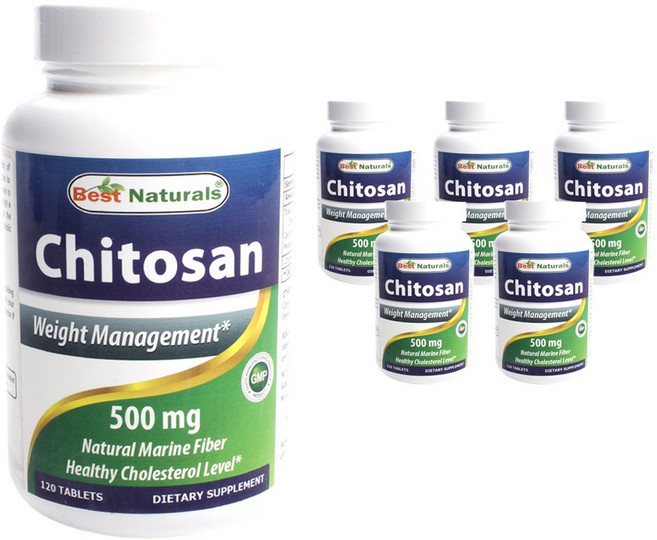 베스트네츄럴스 키토산 500mg 타블렛, 120정, 6개