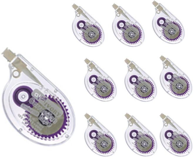 미색 속지용 아이보리칼라 8m 롱 수정테이프, 10개, 보라