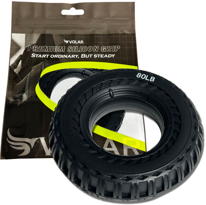 VOLAR 실리콘 무소음 타이어 악력기, 블랙 ( 80lb ), 1개