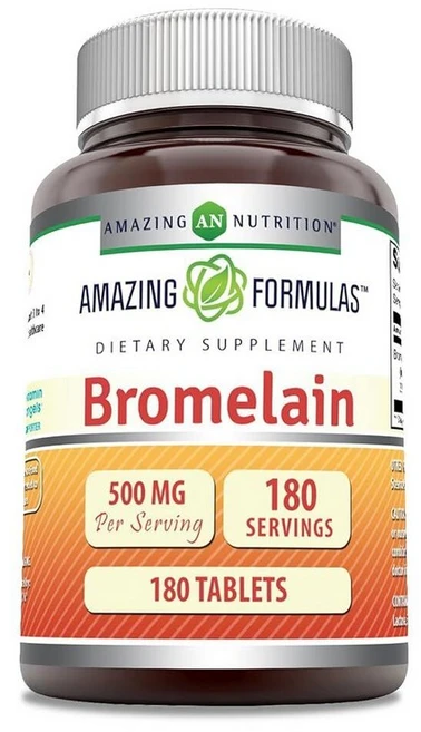 Amazing Nutrition Formulas 브로멜라인 500mg | 태블릿 보충제 GMO 프리 글루텐 미국 제조 (1팩 180개) 276113, 180정, 1개 - 쿠팡