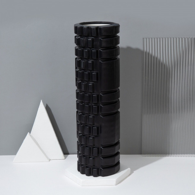 BODY MORE FUN 泡沫滾筒按摩器 200KG高強承重, 45*14cm - 空心經典款黑色, 1個