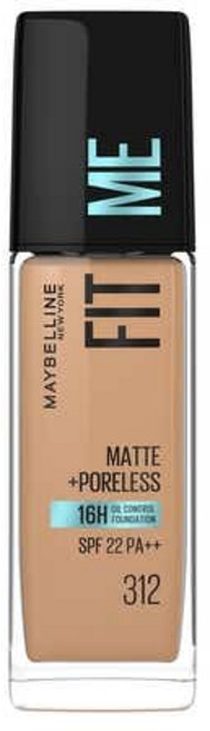 Maybelline Maybelline New York Fit Me Matte Liquid Foundation 30 ml, 312 Golden (팩 of 2)