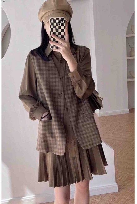 素色雪紡洋裝 日單 【現貨秒發 隔日到貨】StephenieX 服裝